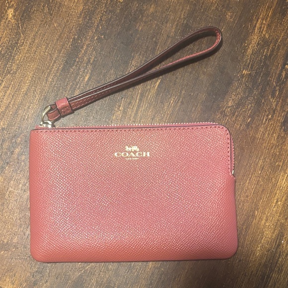 Coach Handbags - Coach Pink Leather Wristlet Clutch, NWOT
